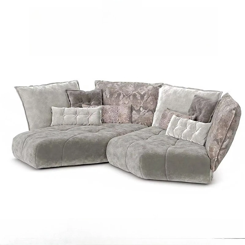 Light luxury high-end designer creative fabric sofa, villa luxury home multi-person sofa