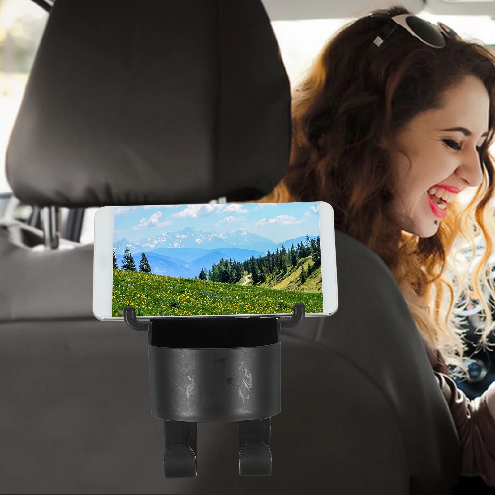 

Car Cup Holder Headrest Storage Rear Seat Multipurpose PP Backseat Vehicle Water Beverage Rack Practical Design Easy