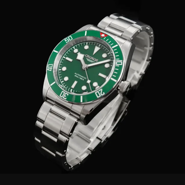 

CRONOS Мужские автоматические часы 41 мм Pilot Механические наручные часы с сапфировым стеклом 20ATM Водонепроницаемые BGW-9 Светящийся керамический безель PT5000