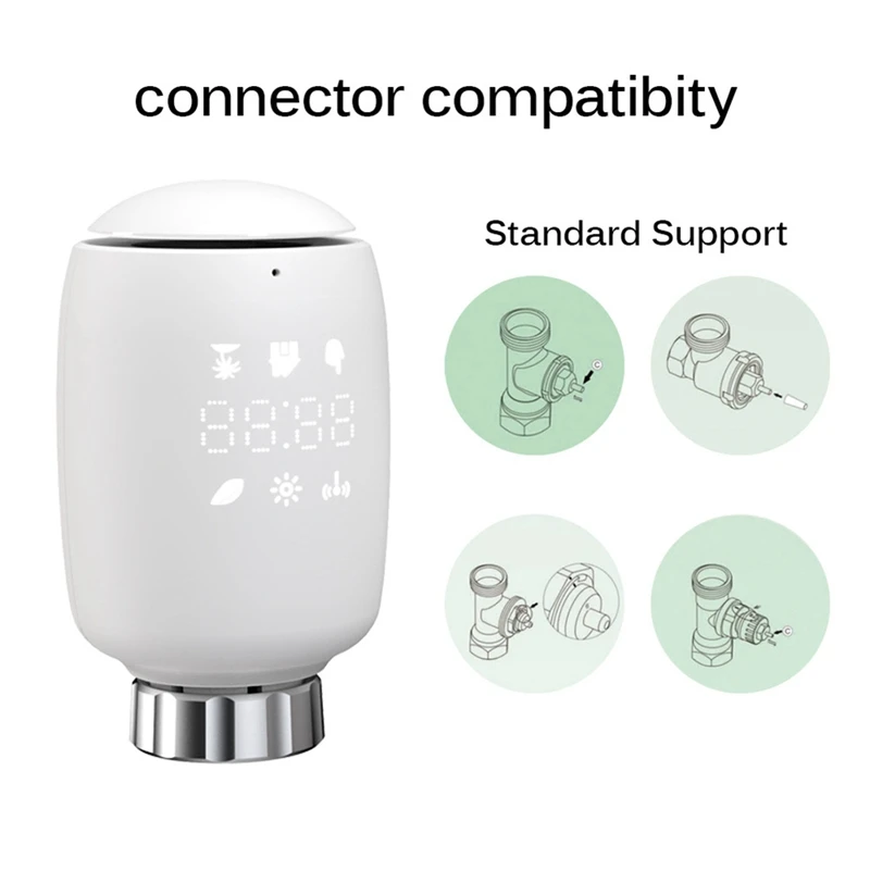 Tuya Smart Zigbee Radiator Actuator TRV Programmable Thermostatic Radiator Valve App Remote Easy To Use