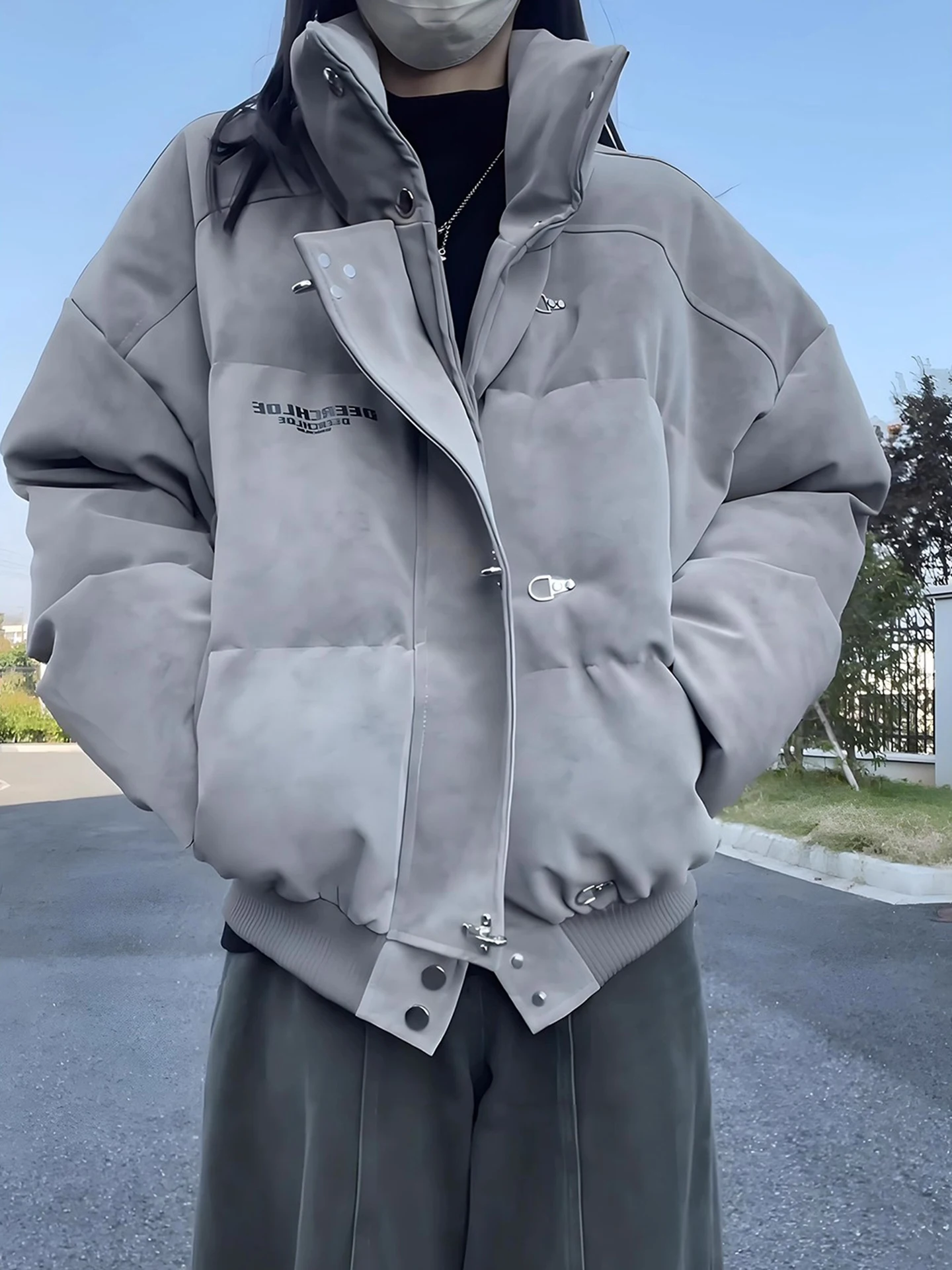 

Мужская зимняя утепленная куртка из хлопка с металлическим блеском, воротником-стойкой, в американском уличном стиле, для мотоциклистов, премиум-класса