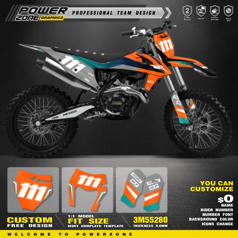 

PowerZone для KTM EXC EXC-F 2020 2021 2022 2023 150 200 250 300 350 450 500 Графические наклейки для 2019-2022 SX SXF 88