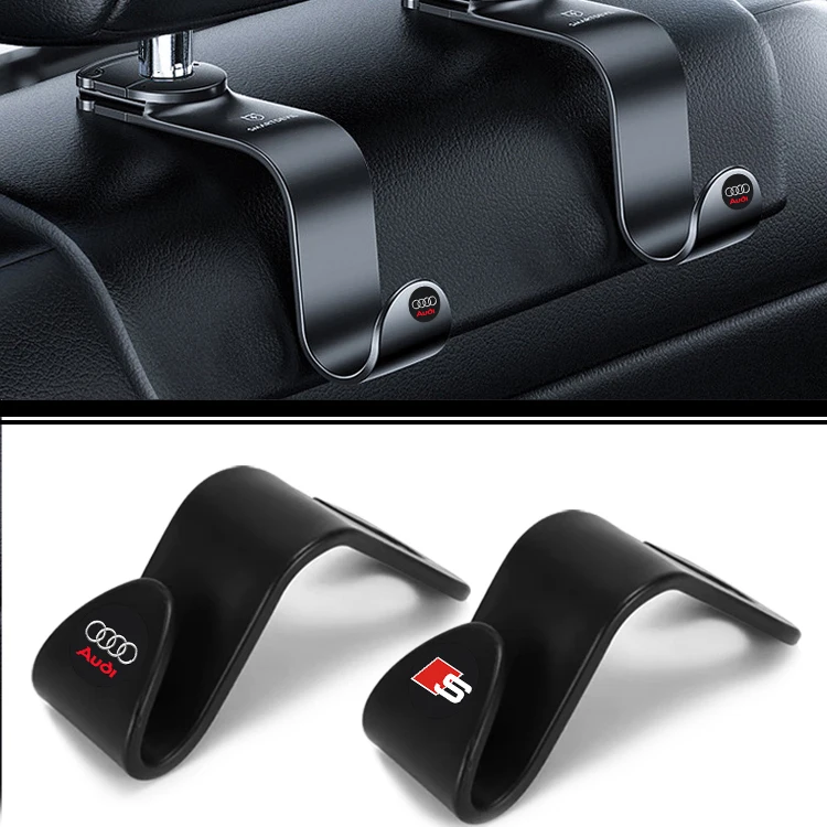 سيارة مسند الرأس بالمقعد هوك السيارات المقعد الخلفي التخزين المنظم شماعات لأودي A1 A3 A4 A5 A6 A7 A8 Q2 Q3 Q5 Q7 Q8 Quattro S7 S8 S3 S4 #2