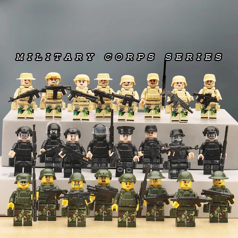 บล็อกตัวต่อสำหรับเด็กของเล่นมินิฟิกเกอร์ตุ๊กตาฮิวแมนนอยด์ตัวการ์ตูนของขวัญวันเกิดเพลย์เซตเพื่อการศึกษาสำหรับเด็ก