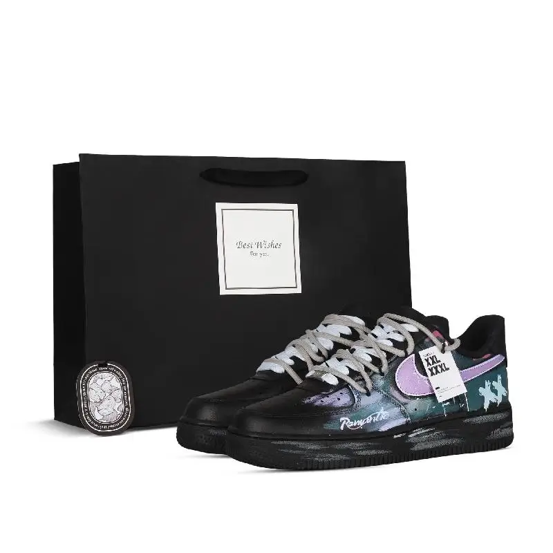 

[Мужские и женские уличные граффити 2.0 на заказ] Nike Air Force 1, нескользящие амортизирующие туфли для скейтборда с низким берцем Un