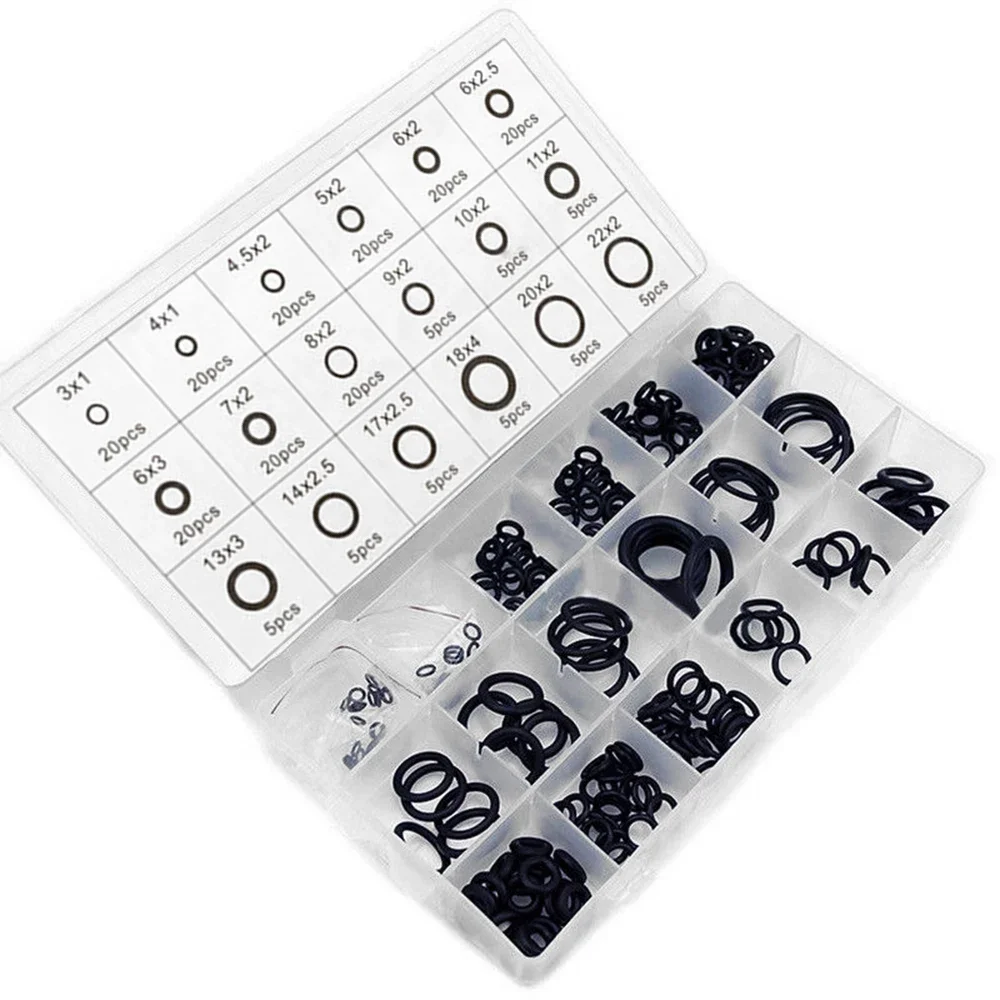 225pcs/box Sealed O-ring Rubber Combination Package Assortment Set Gasket Hydraulic Auto Seal Kits Car Repair Maintenance Box