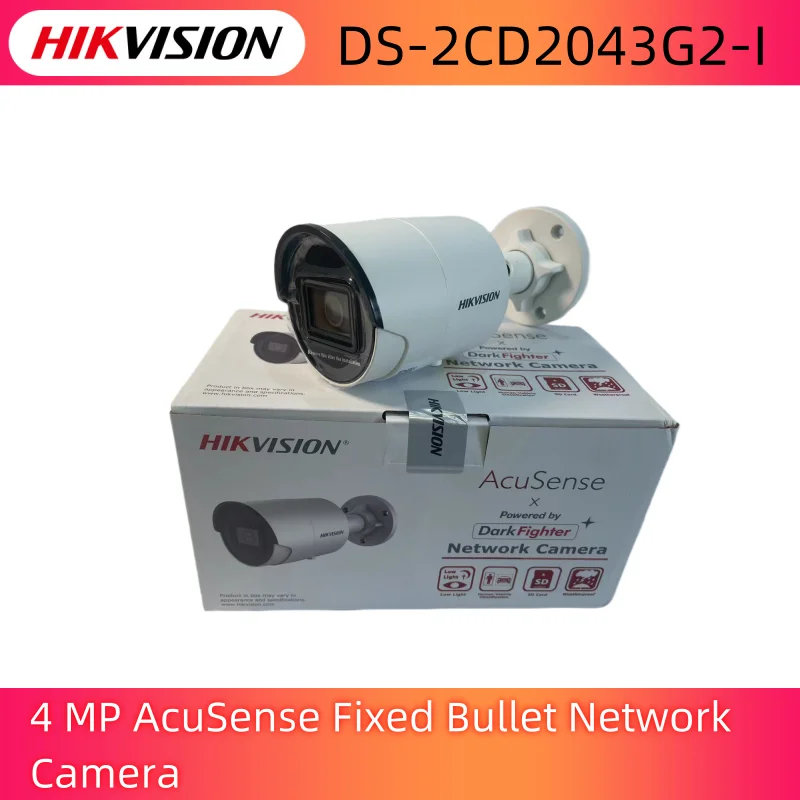 

New Free Shipping 4MP WDR Fixed Bullet Network Camera DS-2CD2043G2-I Deep Learningt IR POE Camera SD Card Slot H265 264