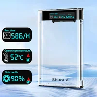 Caja de disco duro con pantalla inteligente, carcasa de disco duro transparente de 2,5 pulgadas SATA a USB 3,0, carcasa externa SATA HDD SSD, caja de almacenamiento para ordenador portátil y PC