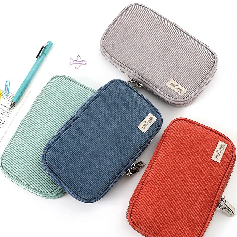 Cordenery Zipper Pencil Case Large Capacity Student Pen Bag Business Office Multifunction Stationery Storage Bags Creative Gift