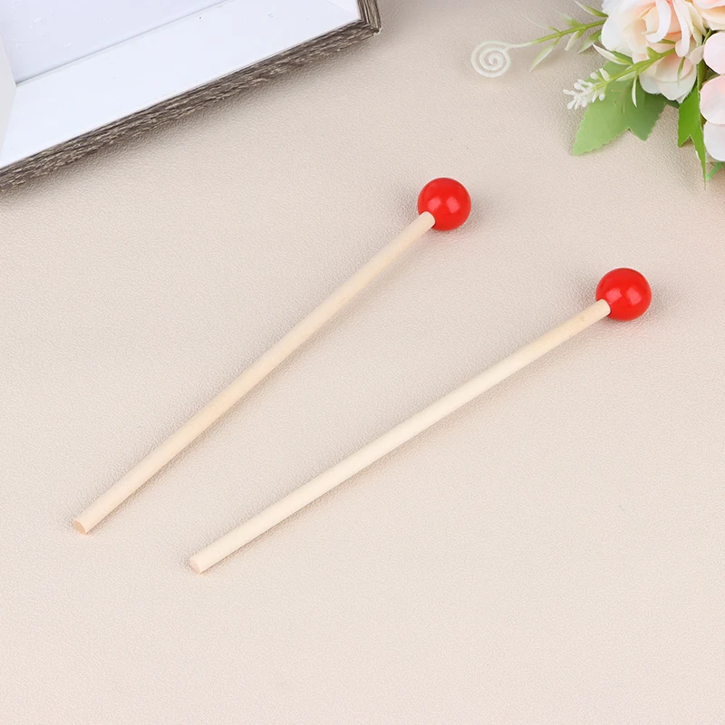 2pcs Wooden Kids Beaters Drumsticks Mallet Percussion Accessory For Xylophone Drum 200mm Drum Practice Tools For Beginners