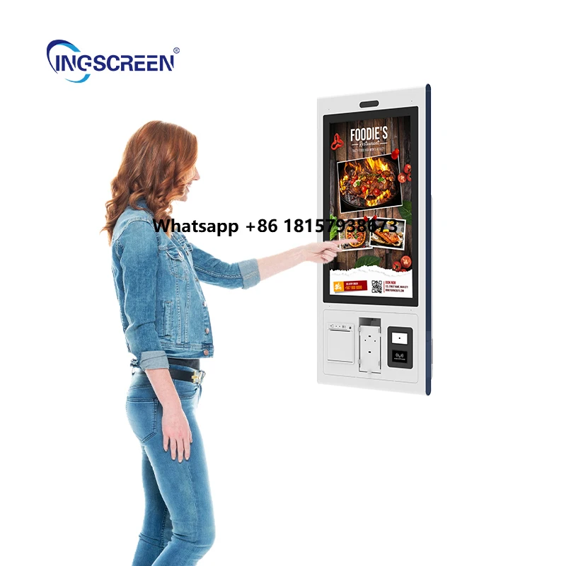 

INGSCREEN Smart 21.5 27 32inch Touch Screen Queue Kiosk Self-Service Terminal Information Payment SDK Function Payment Machine