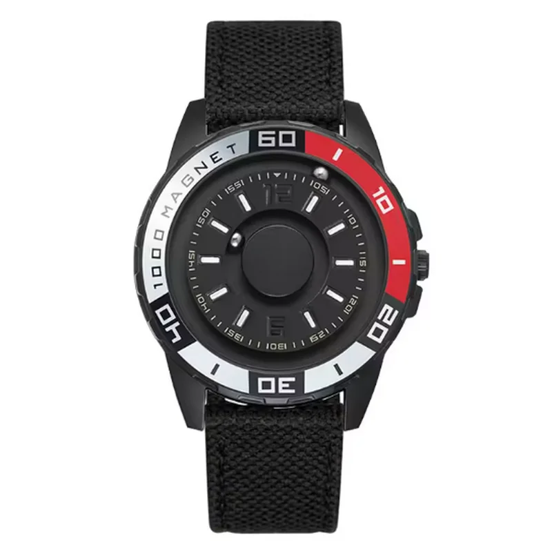 

Мужские креативные часы с магнитным шариковым циферблатом и парусиновым нейлоновым ремешком, кварцевые наручные часы, модные водонепроницаемые спортивные подарочные мужские часы