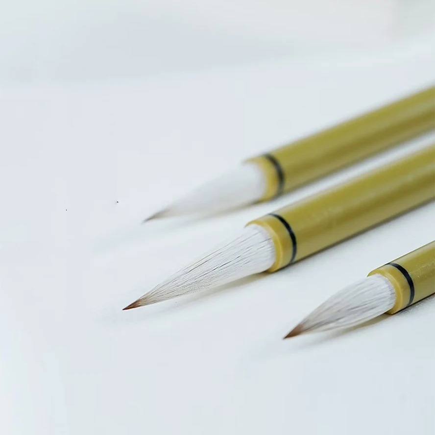 Chinese Calligraphy & Painting Starter Kit - 3 Mixed Hair Brushes (S/M/L) for Beginners, Kids & Students, Ideal for Learning Reg