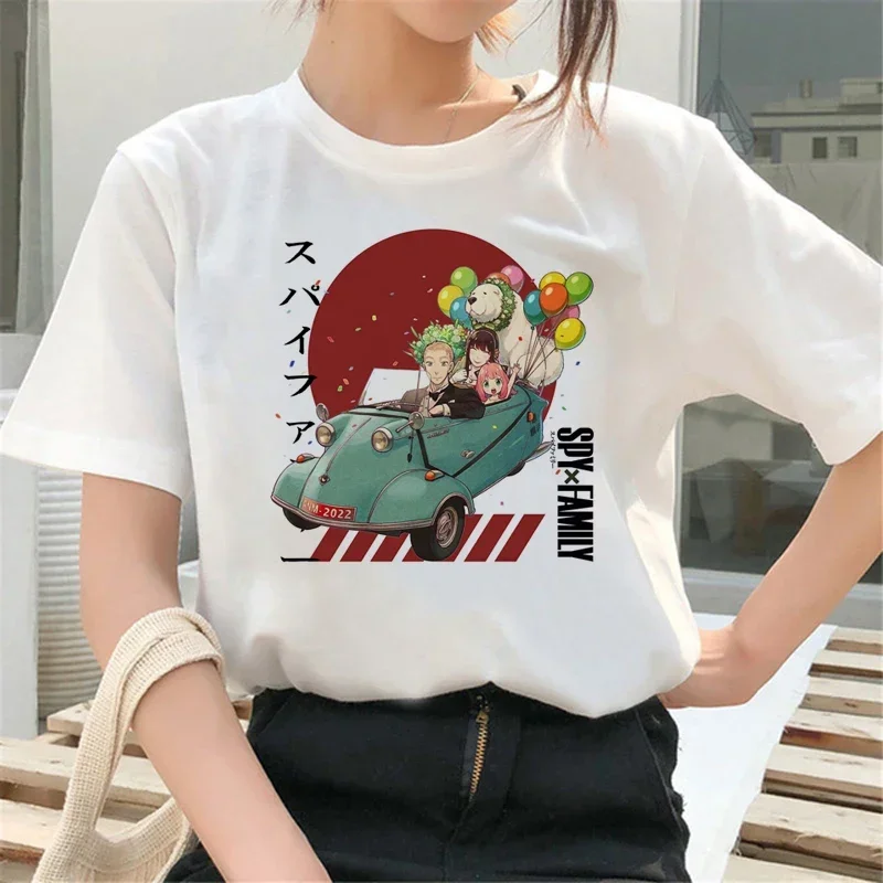 Japońskie Anime szpieg X rodzina T-Shirt kobiety Grunge kreskówka koszulka Harajuku Anya koszulka koszulki z nadrukami Unisex ubrania koszula damska