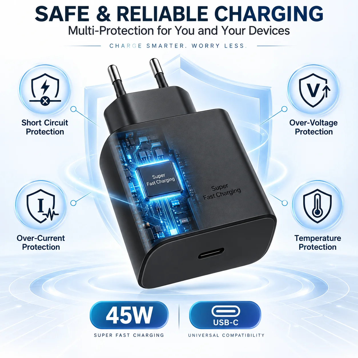 45W PD Super Fast Charger USB C 5A Type C Data Cable for Samsung Galaxy S24 S23 S22 S21 Ultra Plus Note10 A54 A34