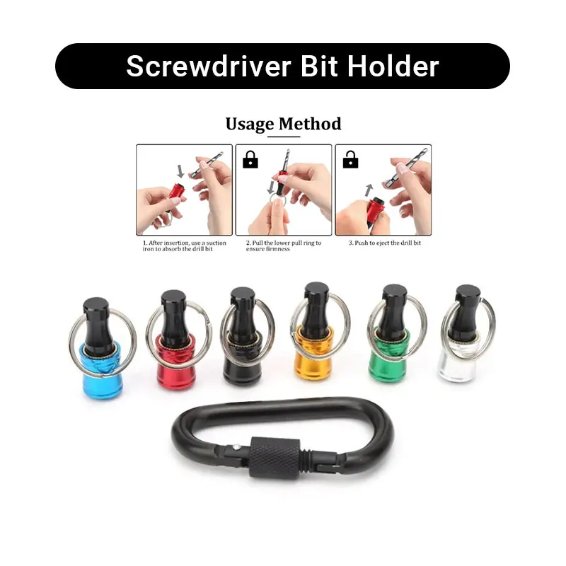 

Stainless Steel Quick Release Bit Holder Impact Driver Socket Extension Rod Keychain Drill Bit Holder Drill Screw Adapter