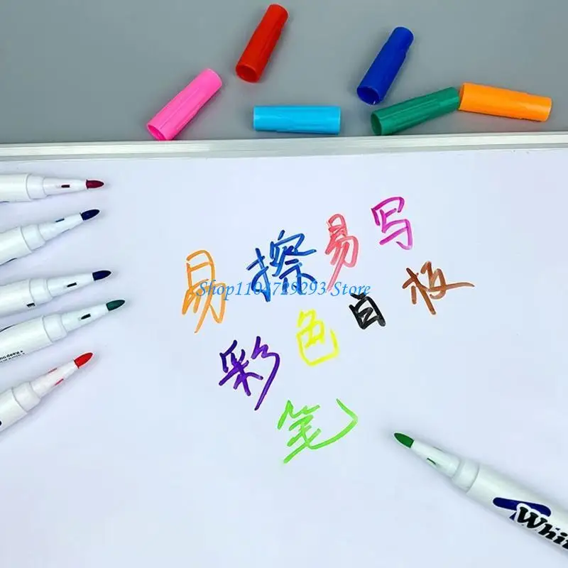12 Colors Whiteboard Marker Pens Erasable Whiteboard Pens for School Office 