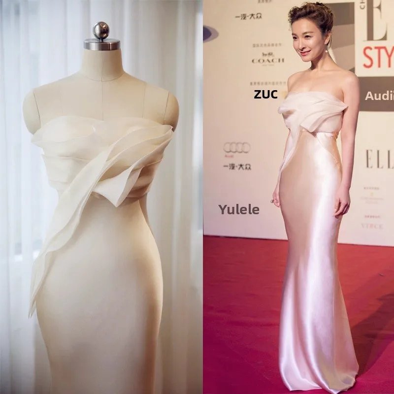 

Вечернее платье Slim Fit 2026: Новинка лета, без бретелек, с завышенной талией, эффект стройности, фасон «рыбий хвост», для дня рождения, вечеринок и торжественных мероприятий