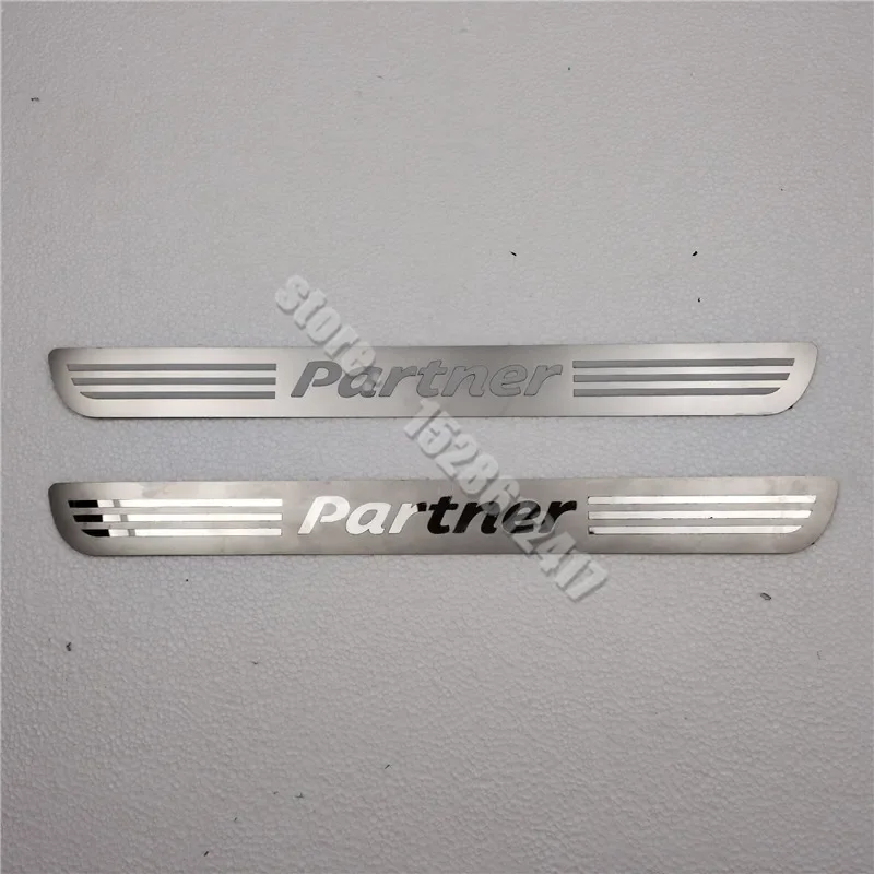 Car Sticker For Peugeot Partner MK2 Tepee Box Combispace 2008-2023 Door Sill Scuff Plate Trim Threshold Pedal Guards Accessories