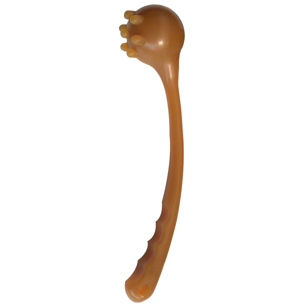 1pc Versatile Silicone Fitness Massage Hammer Practical Ball Rod Neck Shoulder Back Massage Hammer (Brown)