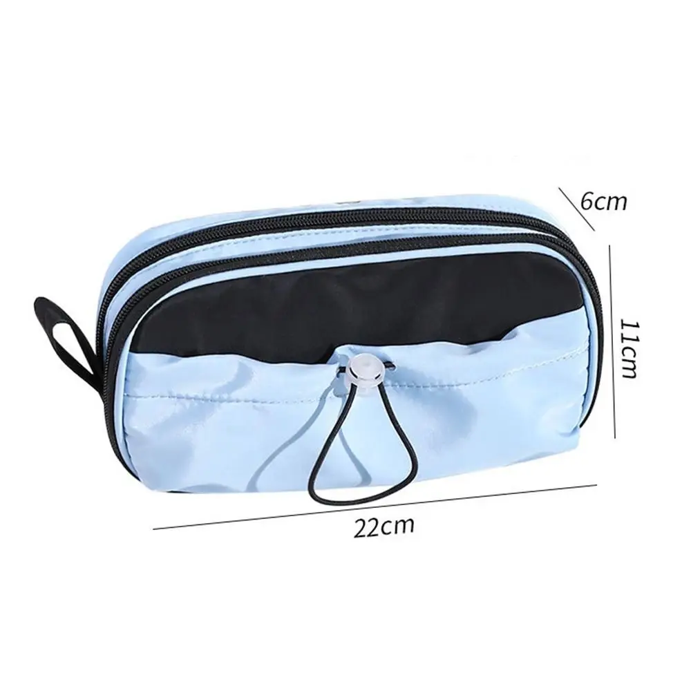 Ins Style Aesthetic Pen Bag Classification Waterproof Stationery Bag Large Capacity Unique Strap Design Drawstring Pencil Case