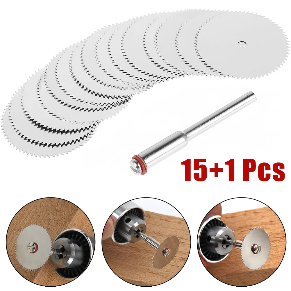 15Pcs/set 22mm Mini Circular Saw Blade Stainless Steel Cutting Disc Wood Cutting Wheel For Dremel Rotary Tool