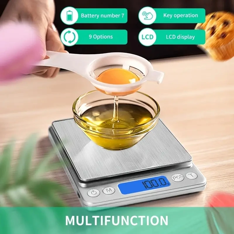 Imagem -04 - Balança de Cozinha Digital com Display Lcd Pequena Balança Jóias Balanças Alimentares Grama Peso Digital oz 0.01g 0.1g