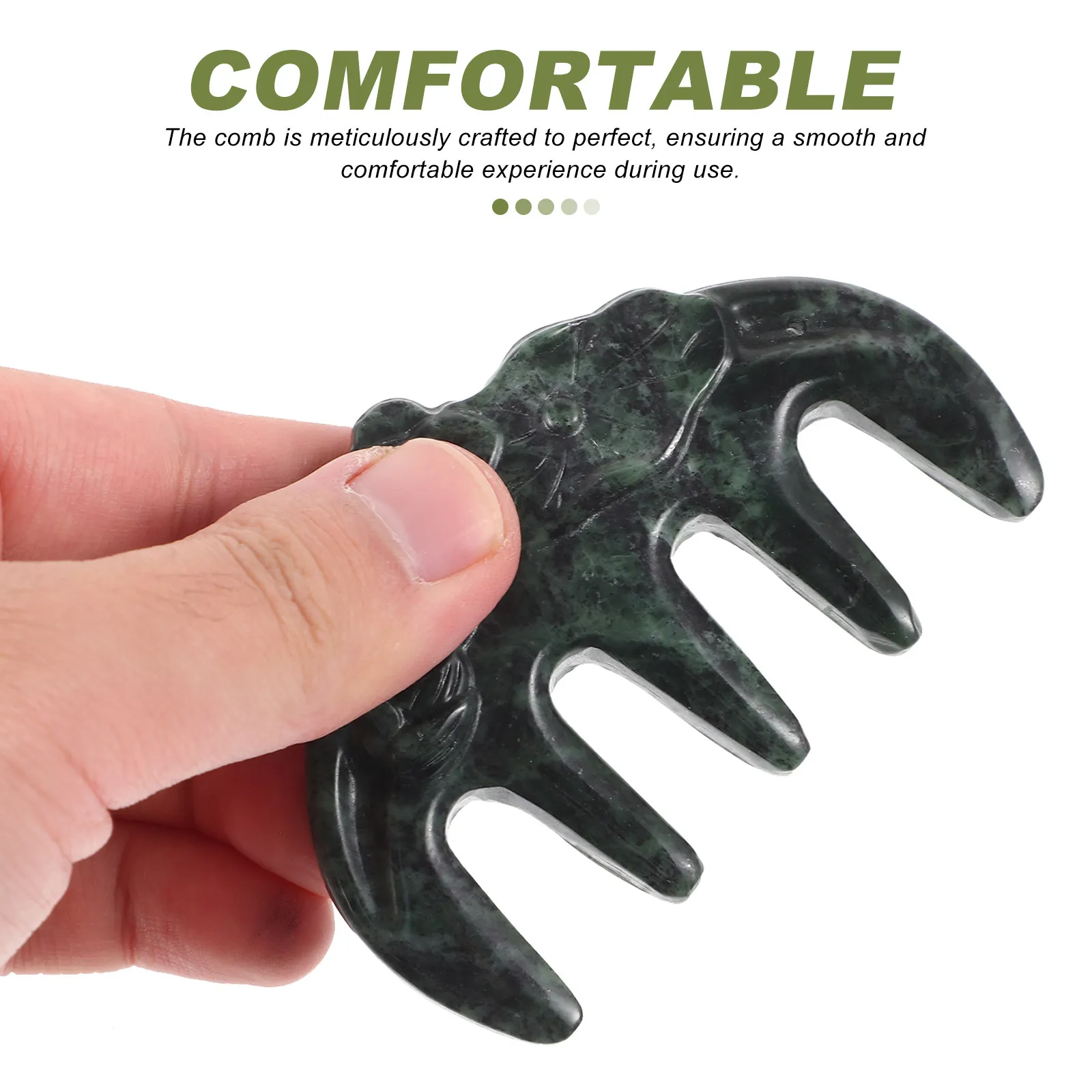 

Нефритовая расческа-массажер для кожи головы, многофункциональный инструмент для массажа волос, элегантная нефритовая текстура для ежедневного использования и снятия стресса