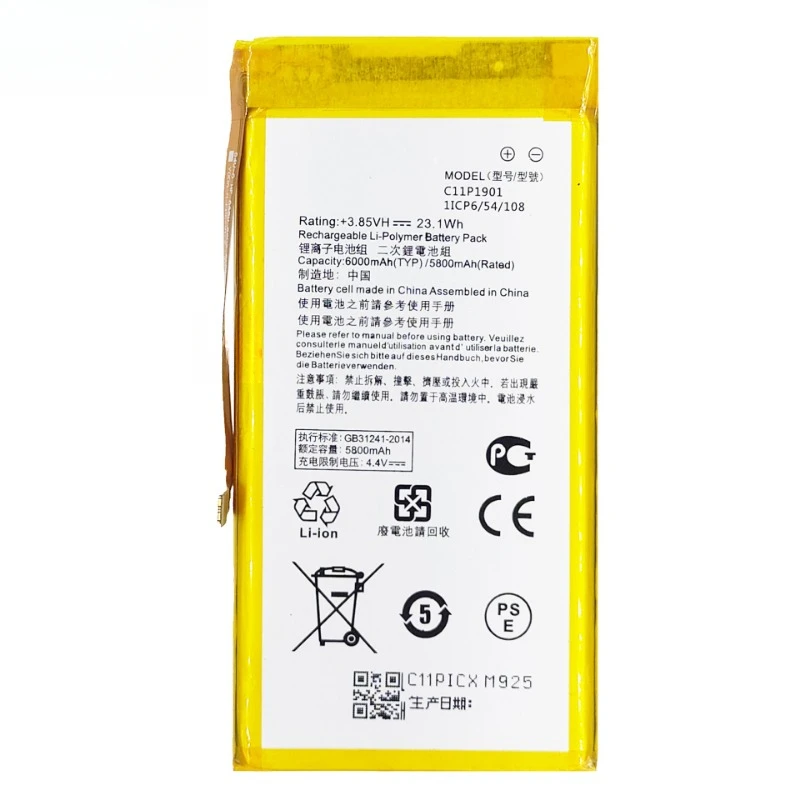 Replacement for Asus ROG 2 ZS660KL I001DB New C11P1901 6000mAh Hight Mobile Phone Battery Game Phone Generation Battery