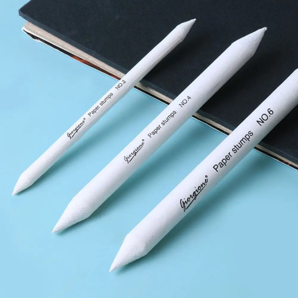 7Pcs/Set Professional Blending Stumps Paper Art Supplies White Art Blenders Sandpaper Pencil Painting Durable