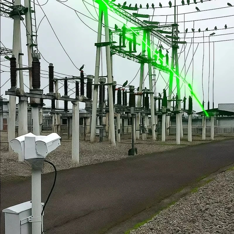 AI Smart  Bird Deterrents Automatic PTZ  Pest Repeller for Power Grid Substations Industrial-Grade