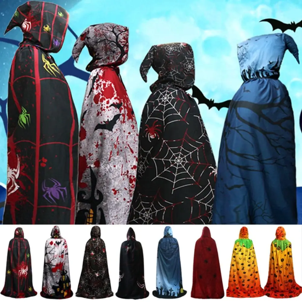 Castle Halloween Costume Cosplay Props Pumpkin Realistic Halloween Death Cloak Funny Party Spider Web Cape All Saints' Day