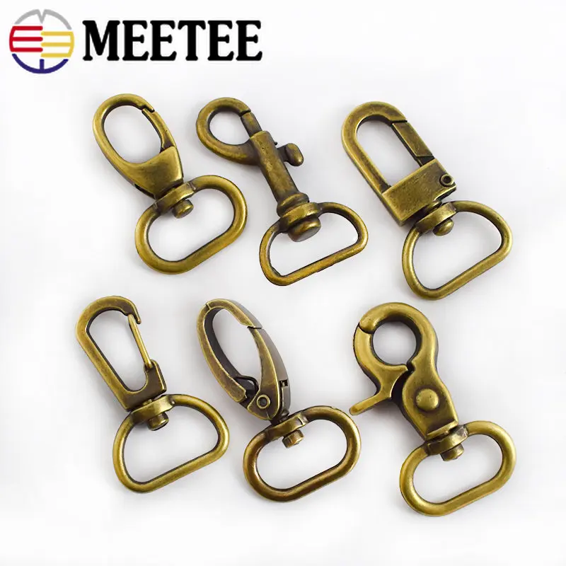 2/4/10Pcs 20mm Bronze Metal Bag Buckles KeyChain Strap Belt Snap Hook Handbag Swivel Trigger Lobster Clasp DIY Accessories