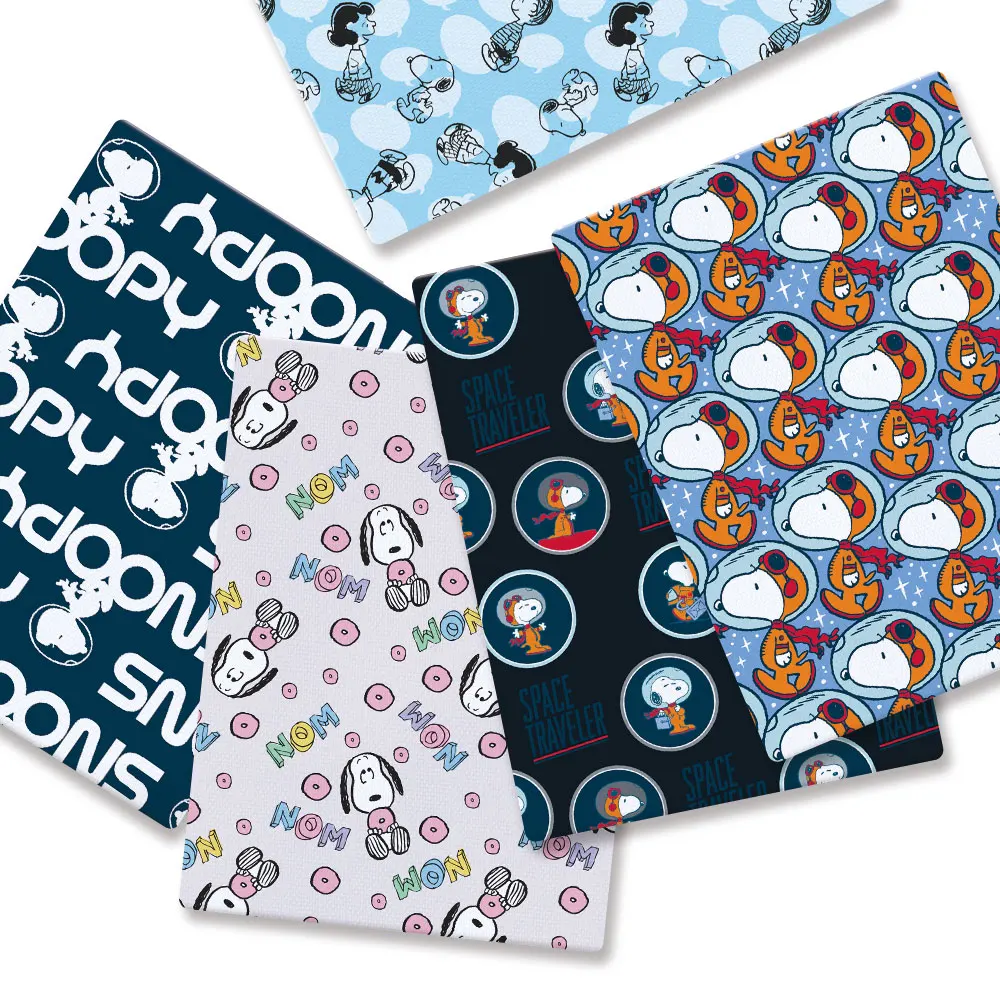 

TAKARA TOMY Snoopy fabric140CM Cartoon Polyester cotton fabric Patchwork Tissue Kid Home Textile Sewing Doll Dress Curtain49722