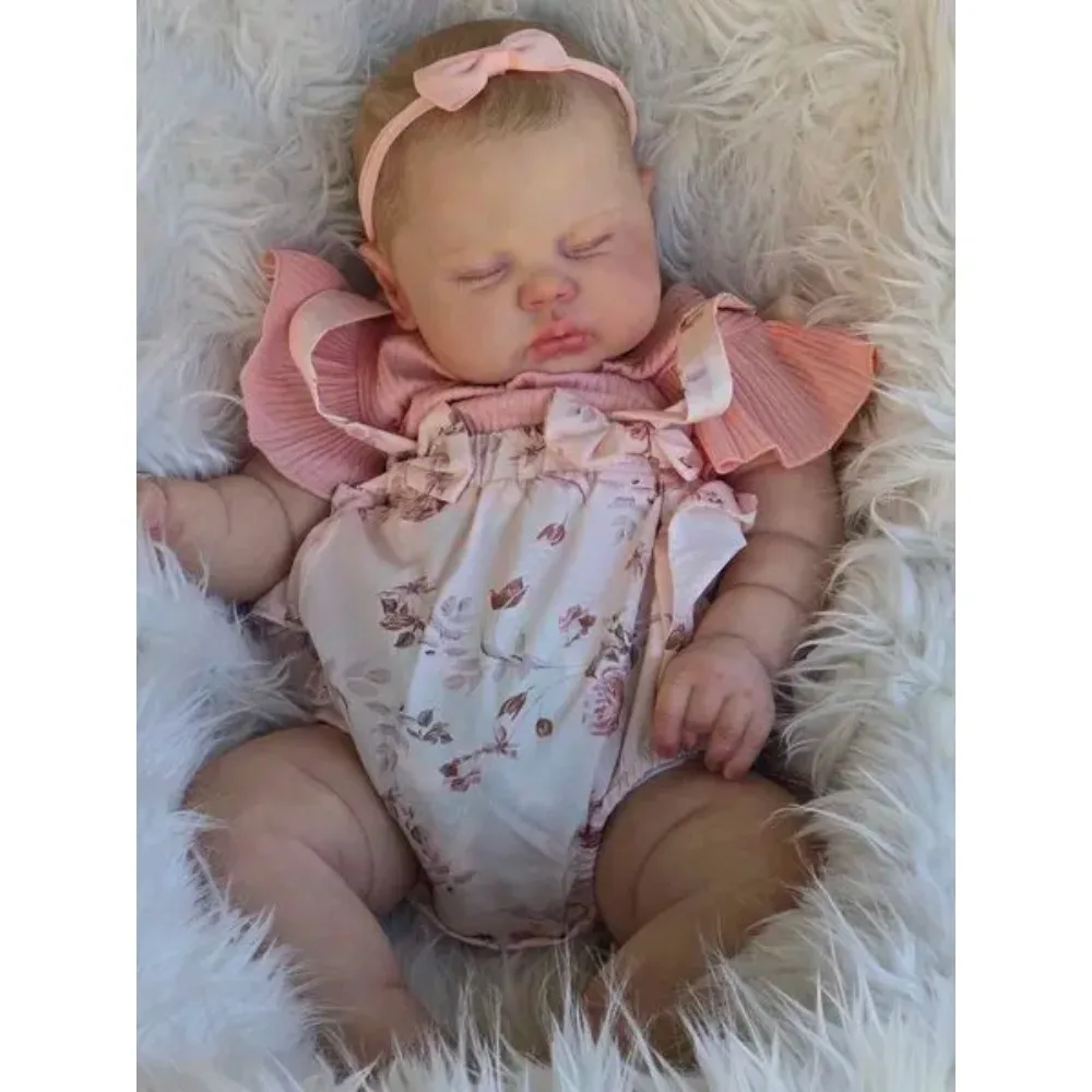 24inch Reborn Toddler Baby Doll 3D Painted Doll Pickle Soft Body Reborn Baby Girls with Many Detailed Veins Bebe Reborn Doll Toy