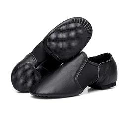 Tenda in pelle di pecora di qualità USHINE tomaia in pelle scarpa Jazz Slip -on per scarpe da ballo Jazz nere da donna e da uomo