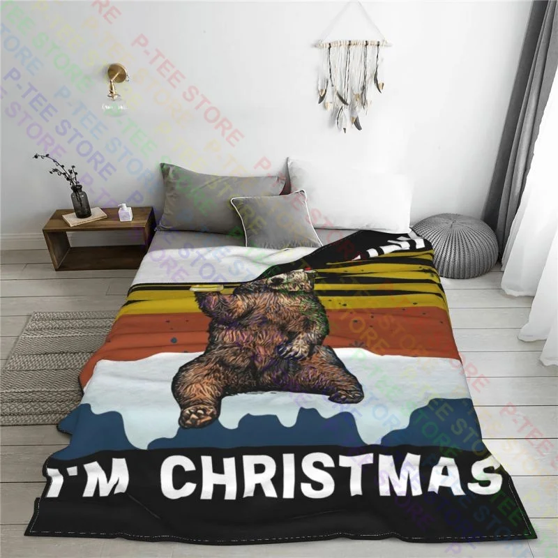 Bear Beer Merry Drunk Im Christmas Blanket Quilt Fashion Dual Purpose Bedding Supply Sofa Decorative