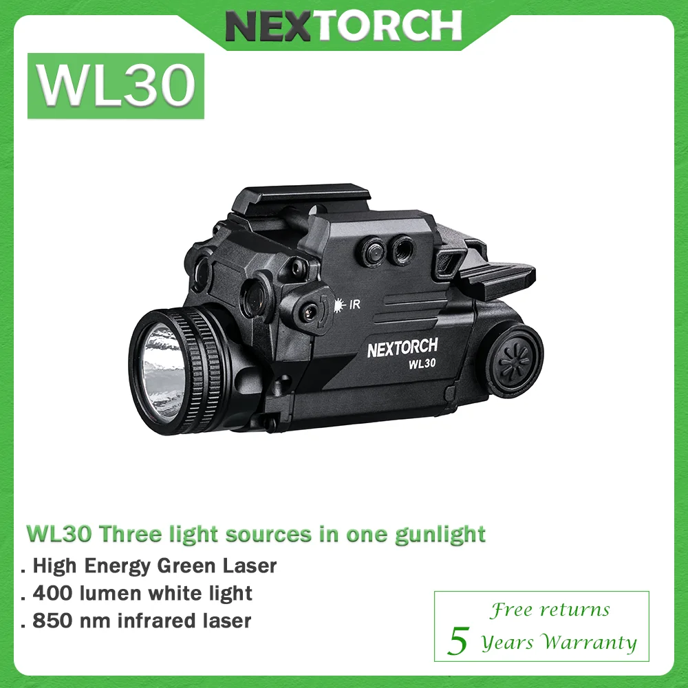 NEXTORCH WL30 LED Three Light Source Gun Light,400 lumen white light,High Power Tactical Weapon Light,850 nm Infradred Laser