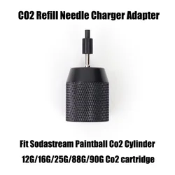 CO2 Refill Needle Charger Adapter Adaptor Fit Paintball Tank, 3/8-24UNF Cartridge, 88G CO2 Cartridge, Soda CO2 Cylinder