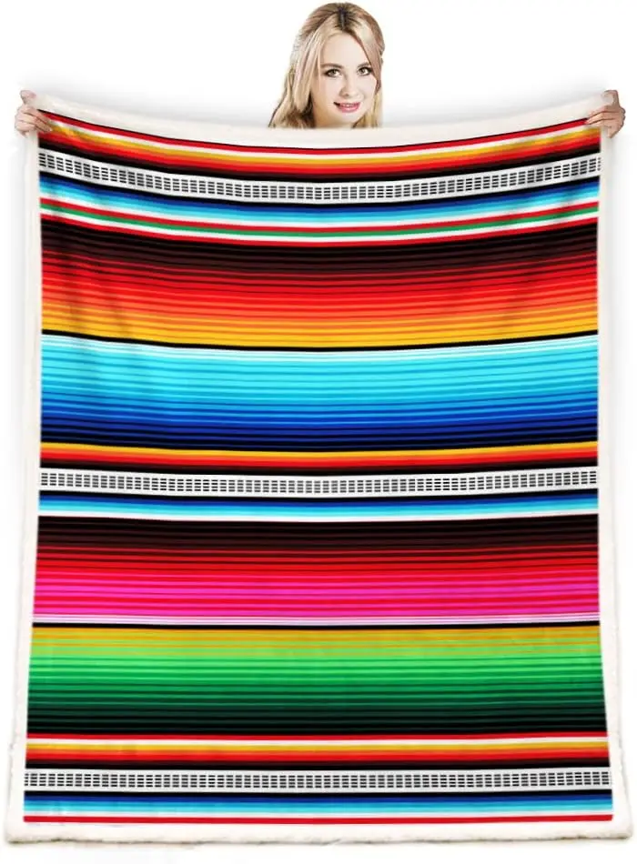 Mexican Blanket Cinco De Mayo Blanket Blankets Throws Fiesta Blanket Colorful Soft Cozy Warm Plush Gift Couch Bed Living Room