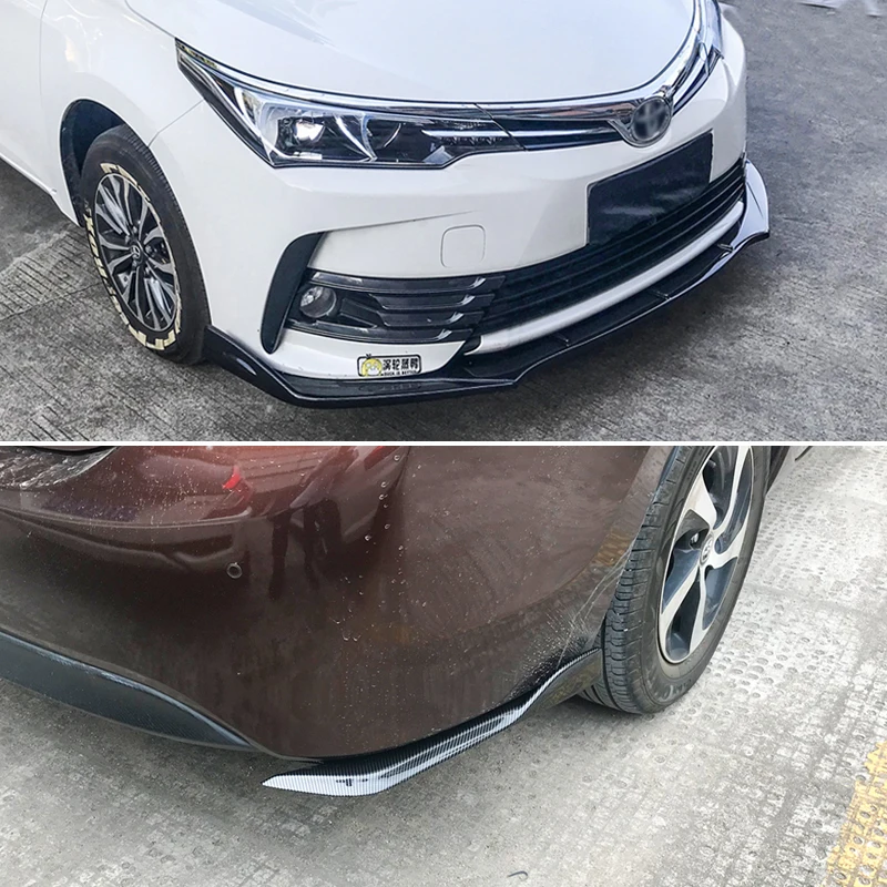 Car Front Bumper Splitters Lip Body Kit Spoiler Side Skirts Extensions Rear Wrap Angle Accessories For Toyota Corolla 2014-2022