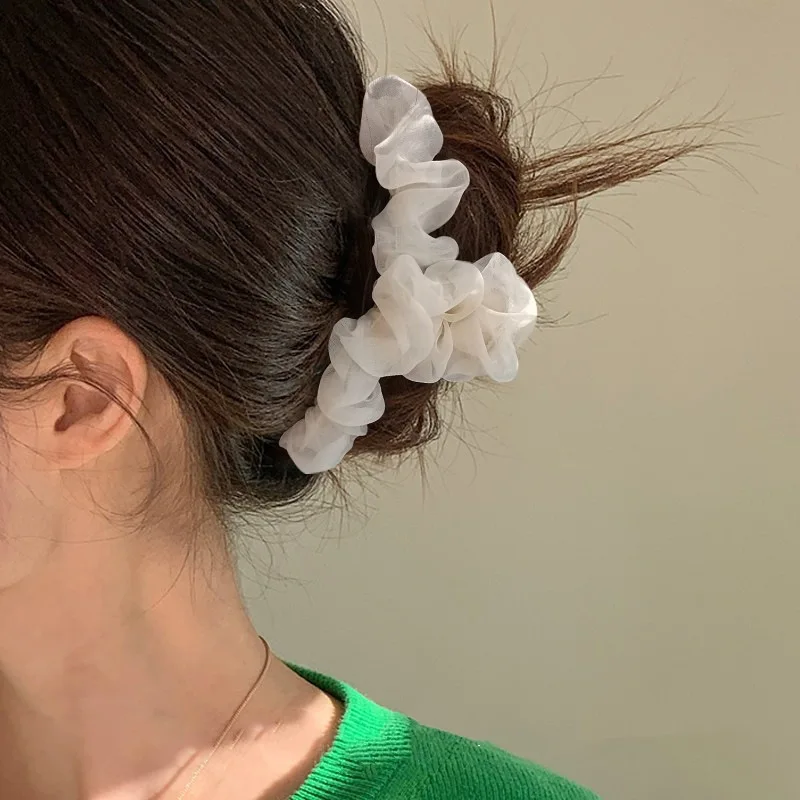 Fresh and Sweet Women's Chiffon Hair Clip, Super Fada, Pan, Tubarão, Cabeça Traseira, Colher, Grab, Acessórios, Verão, Novo