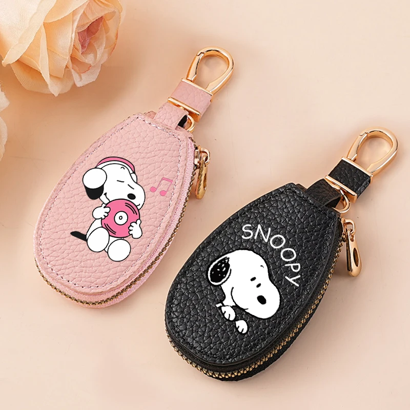Llavero Multifuncional con Diseño de Snoopy para Hombres y Mujeres, Bolsa para Llaves de Coche con Estampado de Anime y Dibujos Animados, Monedero Portátil de Moda para Niños y Niñas