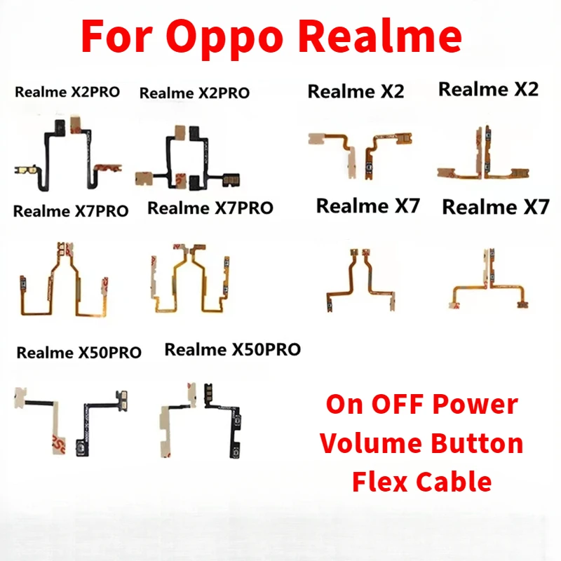 On OFF Power Volume Button Flex Cable For Oppo Realme X50 X50M X50Pro 5G XT XT730G Volume Side Key Flex Ribbon Repair Part