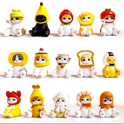 Fried Shrimp Shark Cat Model Blind Box Gacha Toy Kawaii Figurine Kitten Mini Doll Table Ornament Kids Birthday Gifts