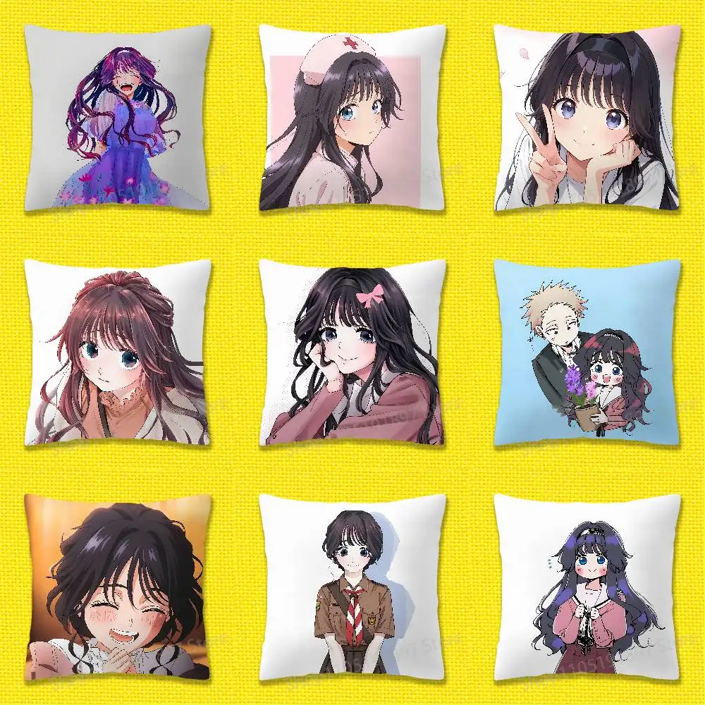 Kaoruko Waguri Hana wa Rin to Saku Throw Pillow Case For 50x50cm 30x30cm 55x55cm 45x45cm 40x40cm Square Bed Pillowcase Cover