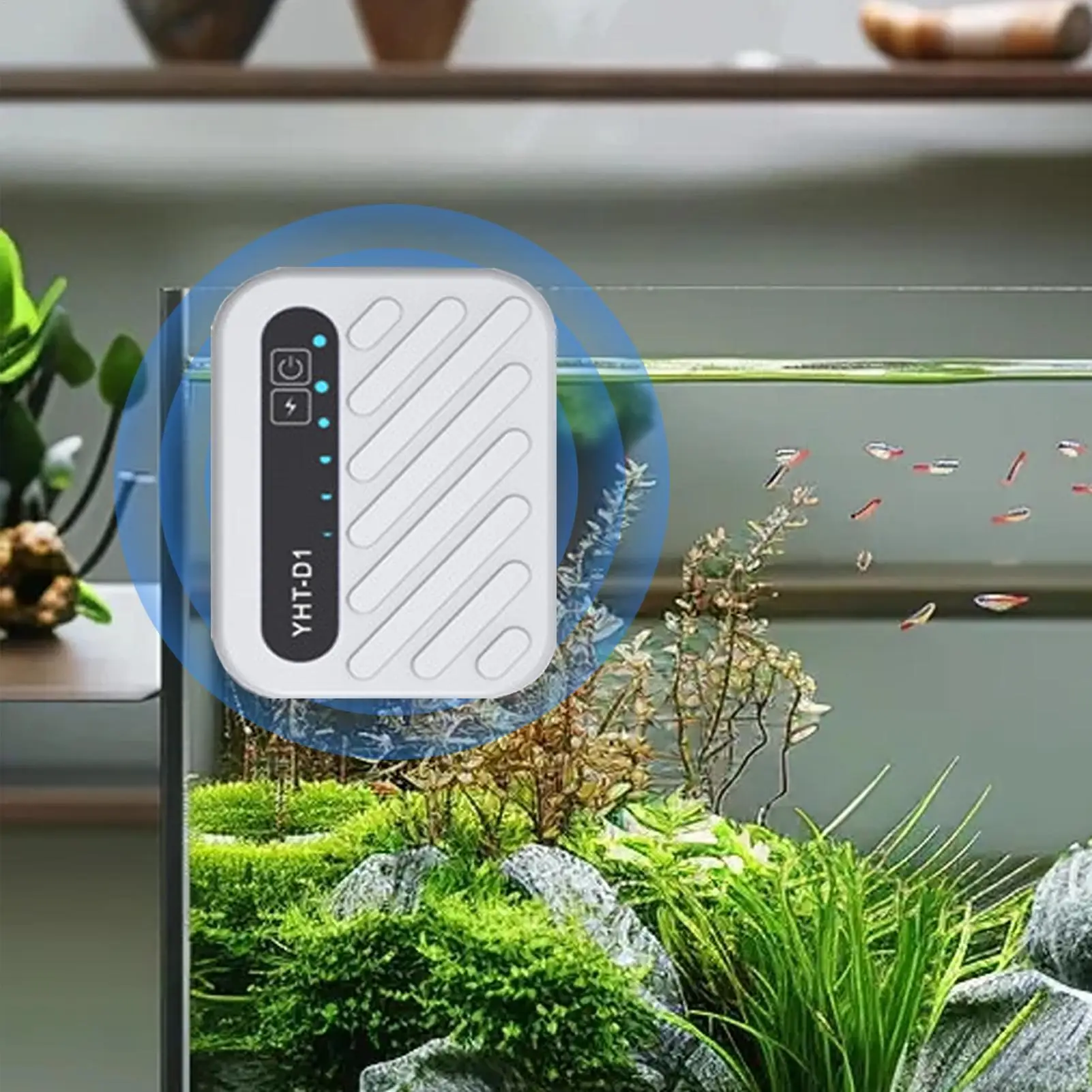 حوض السمك مضخة هواء هادئة المحمولة حوض السمك مهوية USB قابلة للشحن مهوية للخارجية داخلي بركة الزراعة المائية السلاحف البلمة