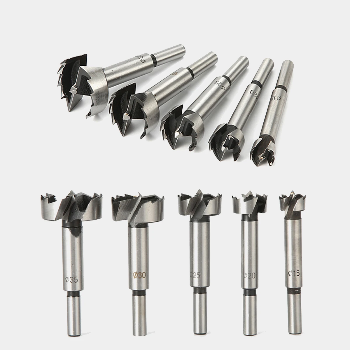 1pc 6mm-60mm Multi-tooth Sharp Forstner Woodworking Tools Hole Saw Hinge Boring Drill Bits Round Shank High Carbon Steel Cutter