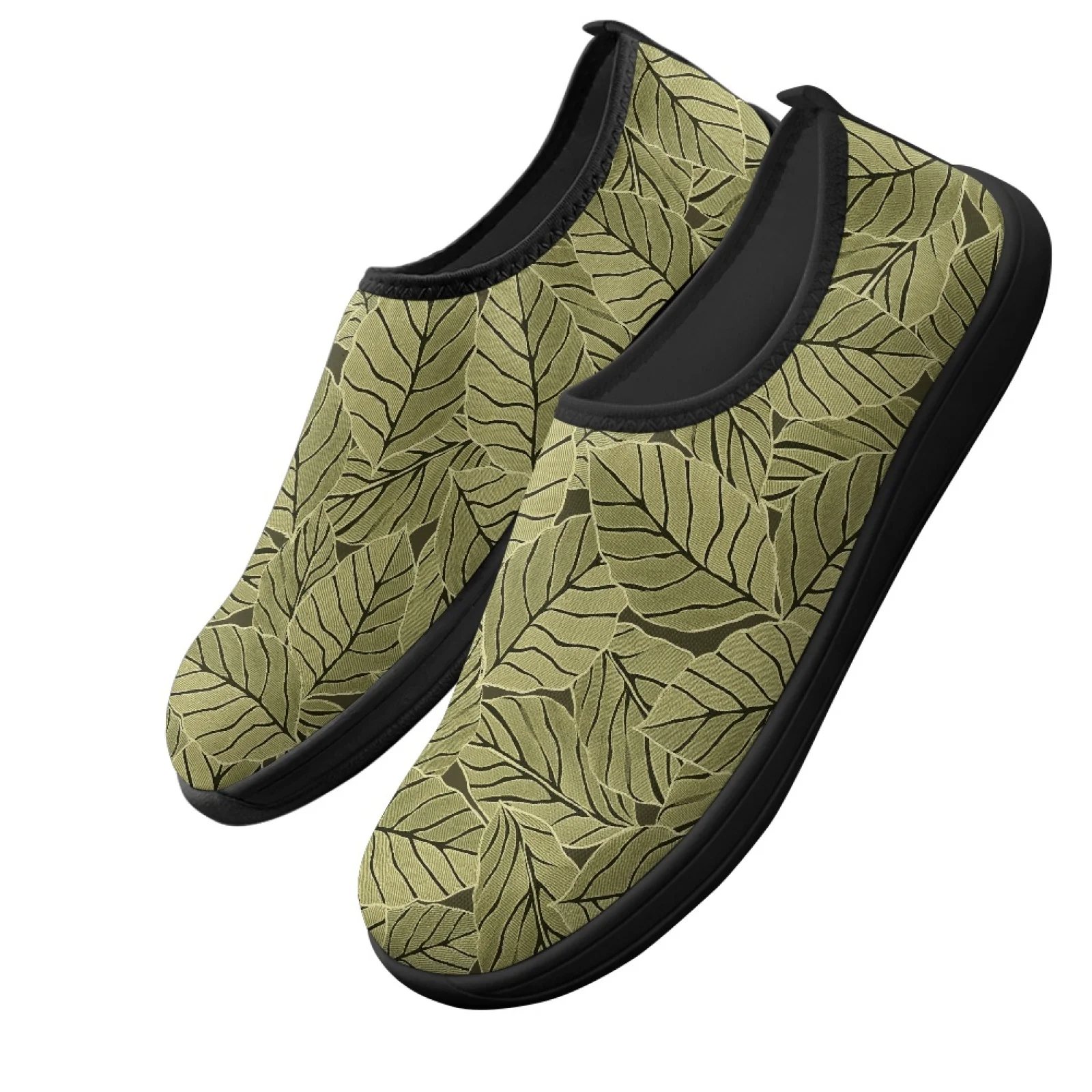 PENSTROLL Leaf Pattern Workout Gym Shoes Polyester & EVA Casual Shoes Non Slip Summer Flat Shoes for Men