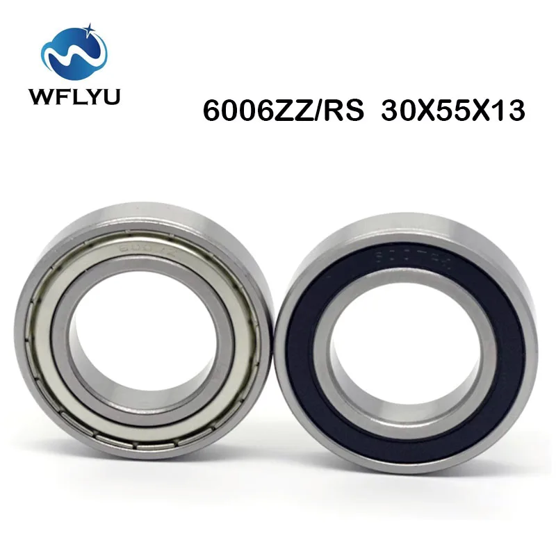 

WFLYU roulement 2 шт. 6006RS 6006ZZ подшипник ABEC-7 30*55*13 мм с глубокой канавкой 6006 2RS 6006 2Z шарикоподшипники 180060 RS 6006 2RS 베어링